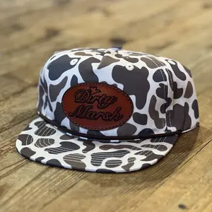 Classic Leather Patch Slough Camo Rope Hat | Dirty Marsh