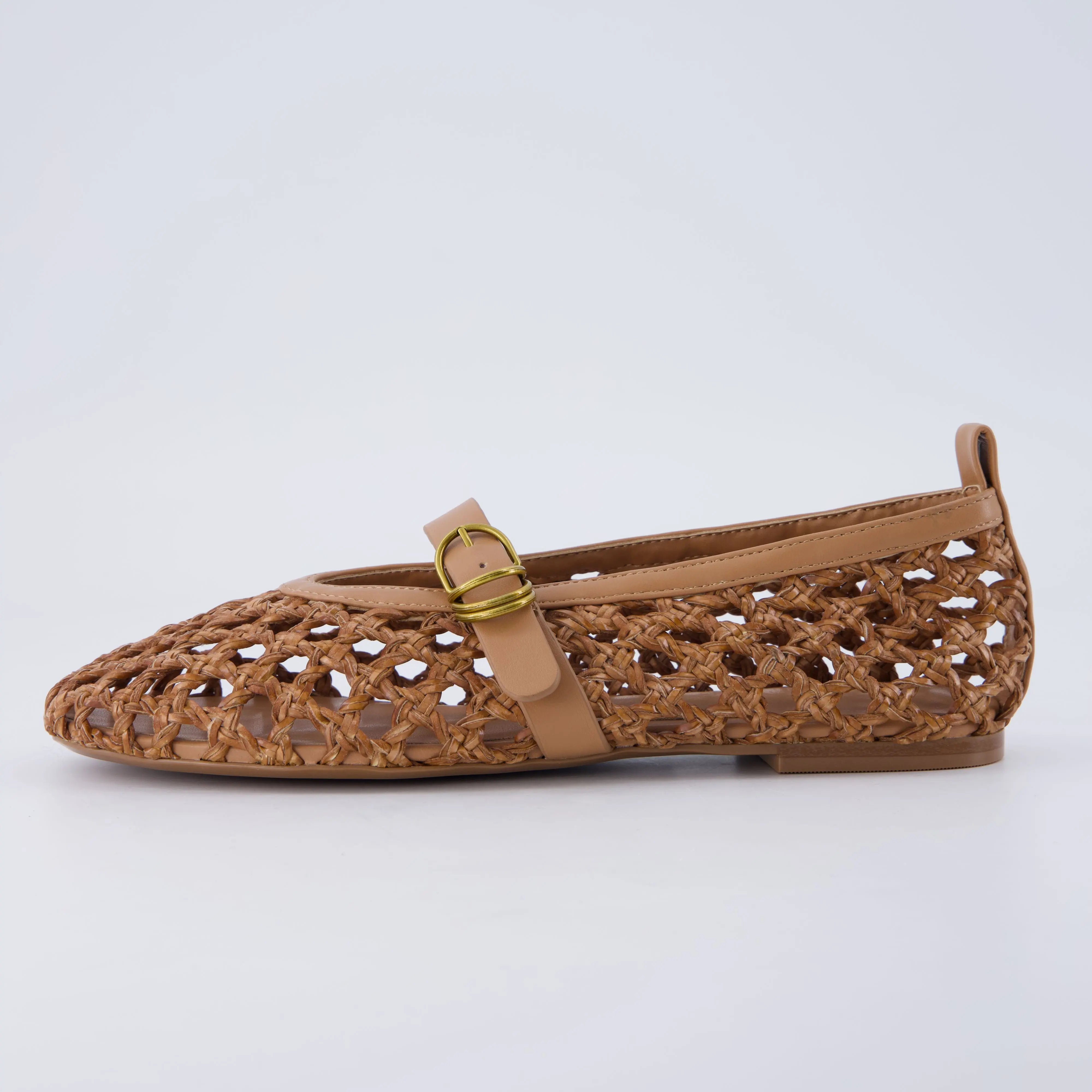 Cushionaire Wendy Woven Mary Jane Flats for Women With Memory Foam