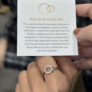 Big Sister & Little Sister rings, closely connected, perfect for everyday wear on the index finger.