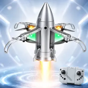RC Dragon Starship Rocket Drone Toy for Kids, Remote Control Flying Rocket with LED Lights, Auto Hover, Mist Spray Effect and Easy Fly Control