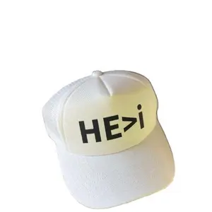He’s Greater Than I Hat HE>i - White Stylish Trucker Cap with Bold HE>I Design for Everyday Wear