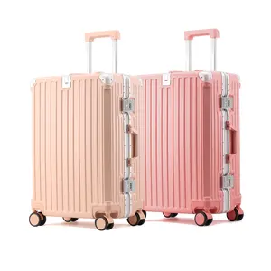 Pink Hard Shell Carry-On – TSA Lock, Aluminum Frame, PC+ABS, 360° Wheels | Ideal for 3–7 Day Travel