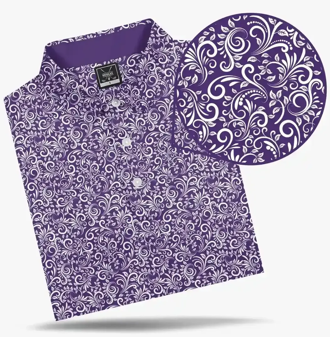Deolax Brand - Classic Purple Paisley Polo