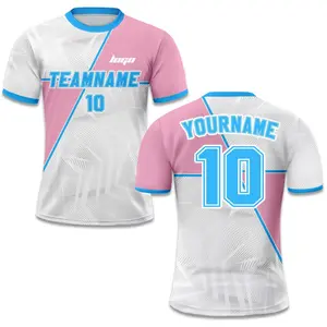 2025 Custom Pink & Blue Soccer Jersey Personalized Team Name & Number Uniform Sublimation