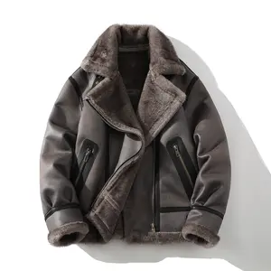 Handmade Limited-Edition Men's Suede-Like Fleece Jacket - Winter Style, Thickened & Warm Outerwear