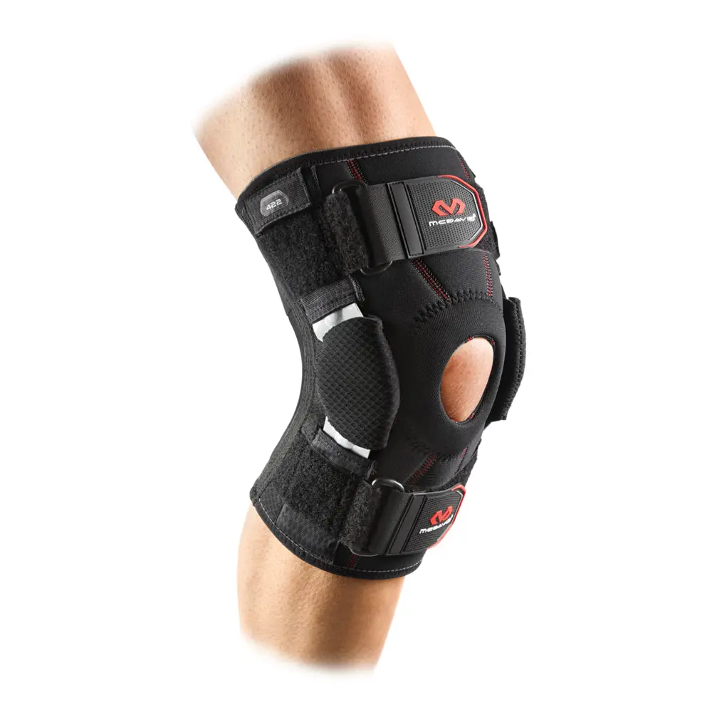 Hinged Sports Knee Brace with Dual Disk Hinges and Personalized Straps, Latex-Free Neoprene Support with Wider Arms for Running and Walking, Patellar Knee Brace, Dual Hinges
