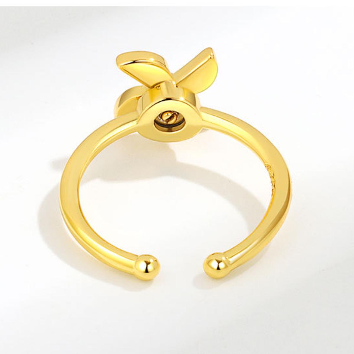 Elegant Rotatable Windmill-Inspired Wrap Ring, Premium Craftsmanship Spinning Adjustable Open Ring, Dainty Everyday Wear Fidget Jewelry for Women, Thoughtful Gift for Mom Girlfriend Wife, Versatile Layering Accessory