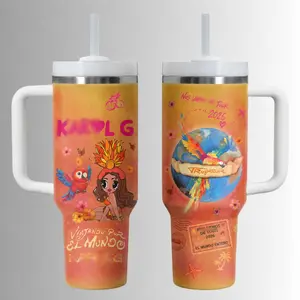 30oz/ 40oz / 20oz V2 Viajando Por El Mundo Tropitour tumbler, Movie cup, Gift for Any Occasion: Birthdays, Holidays, or Special Moments for Family, Friends, or Coworkers