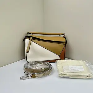 Pre-owned Loewe Calfskin Shoulder Bags Puzzle Small Multicolor CPU0617