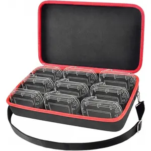 Large Battery Hard Case, For Tools Battery and Charger, Batteries Box Holder for 2.0/3.0/4.0/6.5/5.0/8.0/6.0/9.0-Ah Batteries, Adapter (Bag Only) - Black