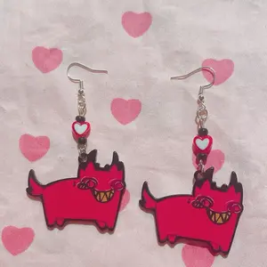 Hazbin Hotel Cat Charm Alastor Earrings