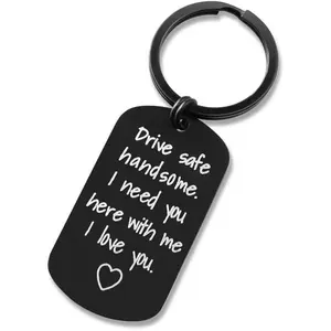 Valentine's Day Gifts for Men - Drive Safe Keychain for Boyfriend - Drive Safe Handsome I Need You Here With Me, Keyrings Valentine's Day Fathers Day Birthday Gifts for Husband Best Friends