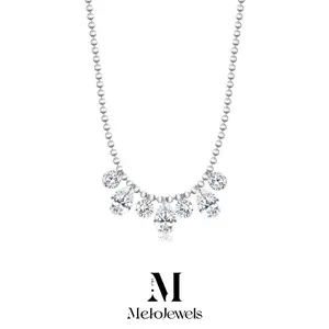 Vitamelo Meteor Shower Moissanite Necklace Elegant and Sparkling Everyday Jewelry initial pendant
