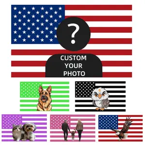 Customizable American Flag Background Banner - 3x5FT Polyester Outdoor Decoration, with Holes for Logos, Text, or Images - Durable Indoor/Outdoor Wall Decoration, Suitable for Gardens, Patios, and Patriotic Events, Patriotic Wall Decoration| Customizable