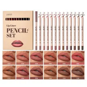 12 Color Matte Lip Liner Pencils Set, Long-Lasting Velvet Lip Liners, Perfect Match for All Makeup Looks, Formaldehyde-Free, Multi-Pack
