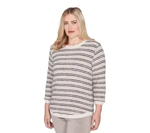 Alfred Dunner Eyelash Striped Knit Top