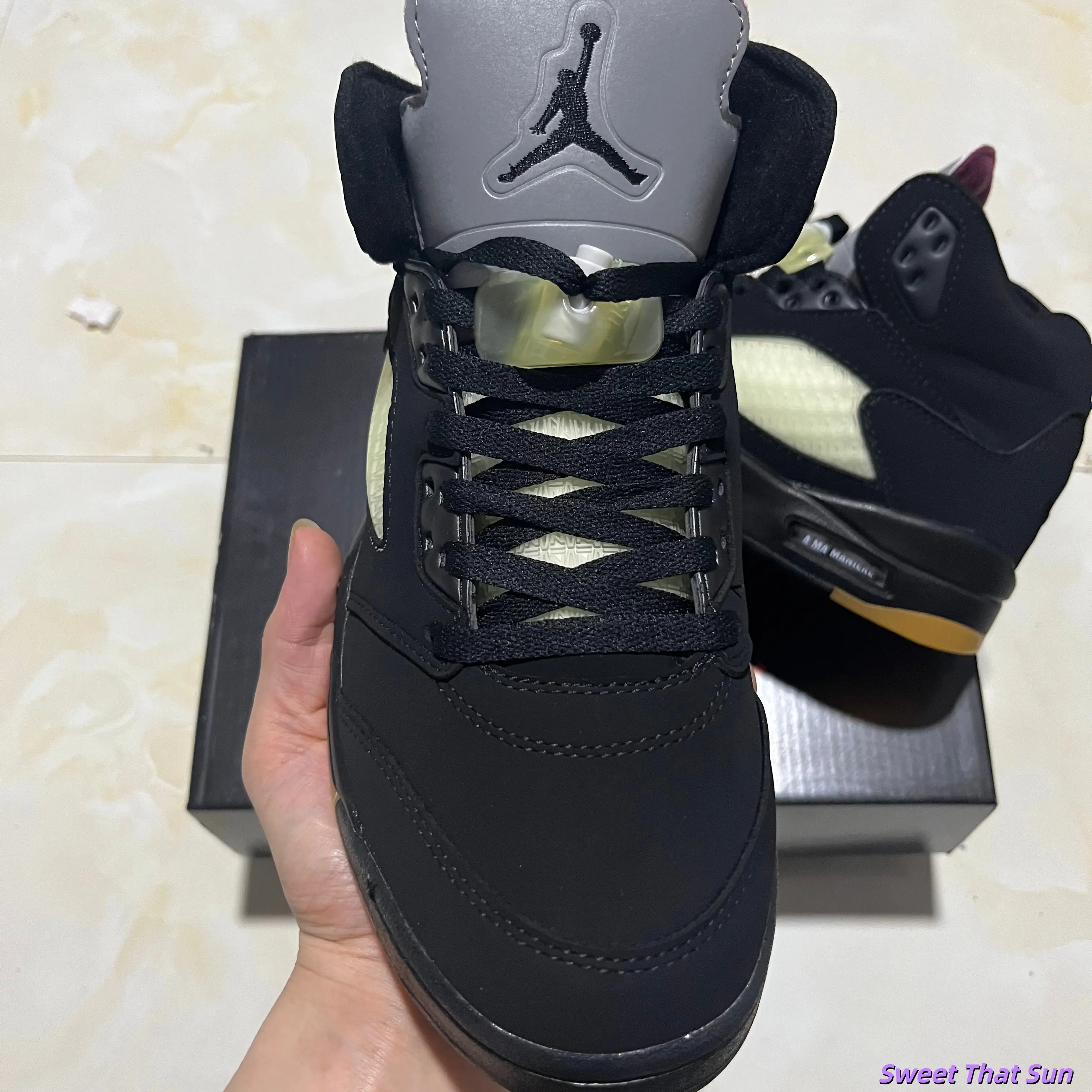 Brand New Sealed with Original Shoe Box Unisex Matte Black Suede Gum Tan Two-Tone High Top Basketball Collectible Sneakers Breathable Mesh Rubber Outsole Vintage Workwear Streetwear Daily Athletic Footwear Teen Fashion Casual Shoes