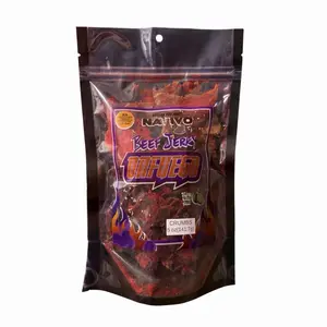 Nativo Artisan Beef Jerky Crumbs – OnFuego Spicy Chili Lime Flavor – 5 oz – Dry-Style, Variable Texture – Made in USA
