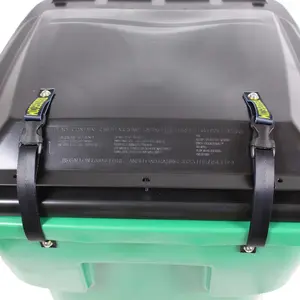 Primacy Solutions Original Trash Lock - High Strength Polyester Straps with Stainless Steel Nuts & Bolts for Secure Garbage Can Locking - Black or Orange Colors Available