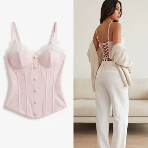 Blush pink lace corset