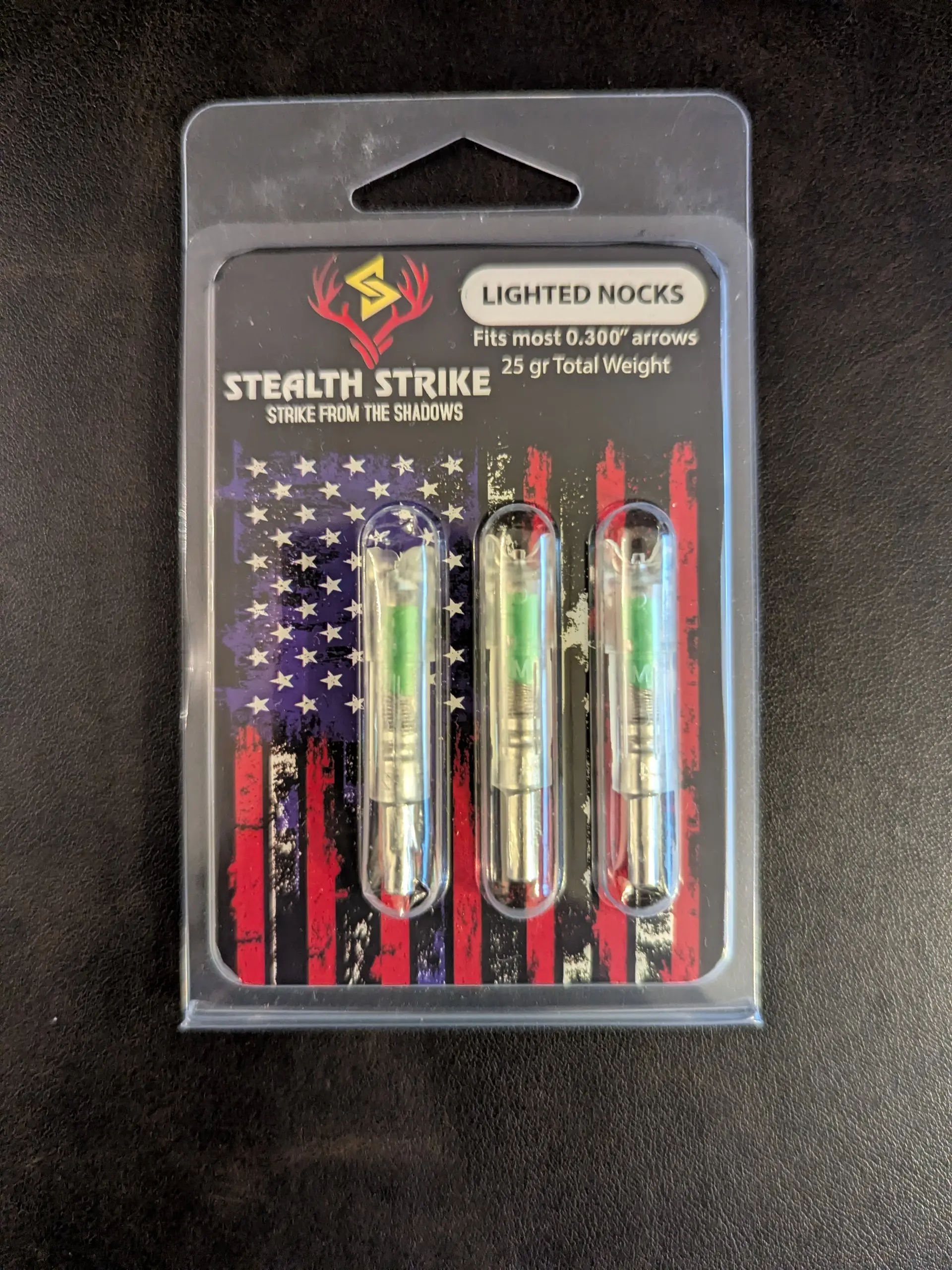 Stealth Strike Lighted Nocks Crossbow for 7.62mm Bolts - 3 Pack Green Blue Red LED Lights - Durable & Easy to Use - Enhances Accuracy for Archery Enthusiasts