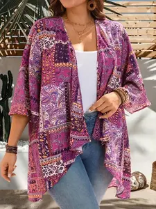 Asymmetrical Hem Lightweight Summer Jacket - Casual Vacation Wear