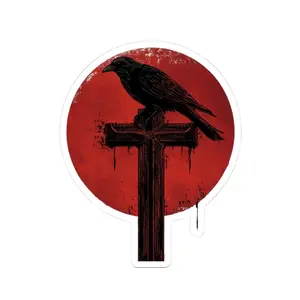 Gothic Raven Kiss-Cut Stickers | Dark Aesthetic Decor, Laptop Accessories, Halloween, Unique Gifts, Macbook Stickers