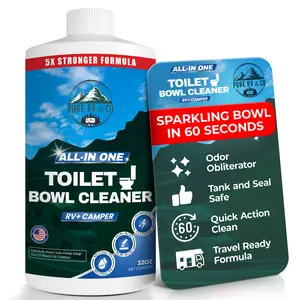 Advanced RV Toilet Bowl Cleaner – Multi-Surface Safe, Septic-Safe Formula, Powerful Stain & Odor Removal, Enhances Tank Enzyme Activity, Protects Seals, Easy-Use, Made in USA 32oz