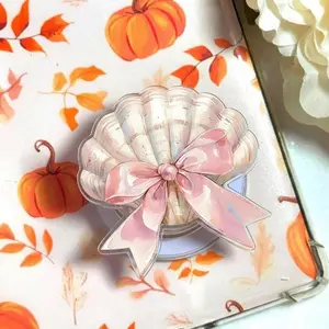 Elegant Underwater Seashell Pearl Magsafe Phone Grip Detachable Magnetic Kickstand, Coastal Ocean Aesthetic Gift For Beach Lovers