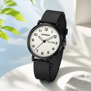 Minimalist Ultra-Thin Quartz Watch for Men & Women, Silent Non-Ticking Wristwatch with Day & Date Dual Calendar Display, Premium Water Resistant Elegant Dress Watch Everyday Classic Timepiece, Perfect Gift & Daily Wear Essential