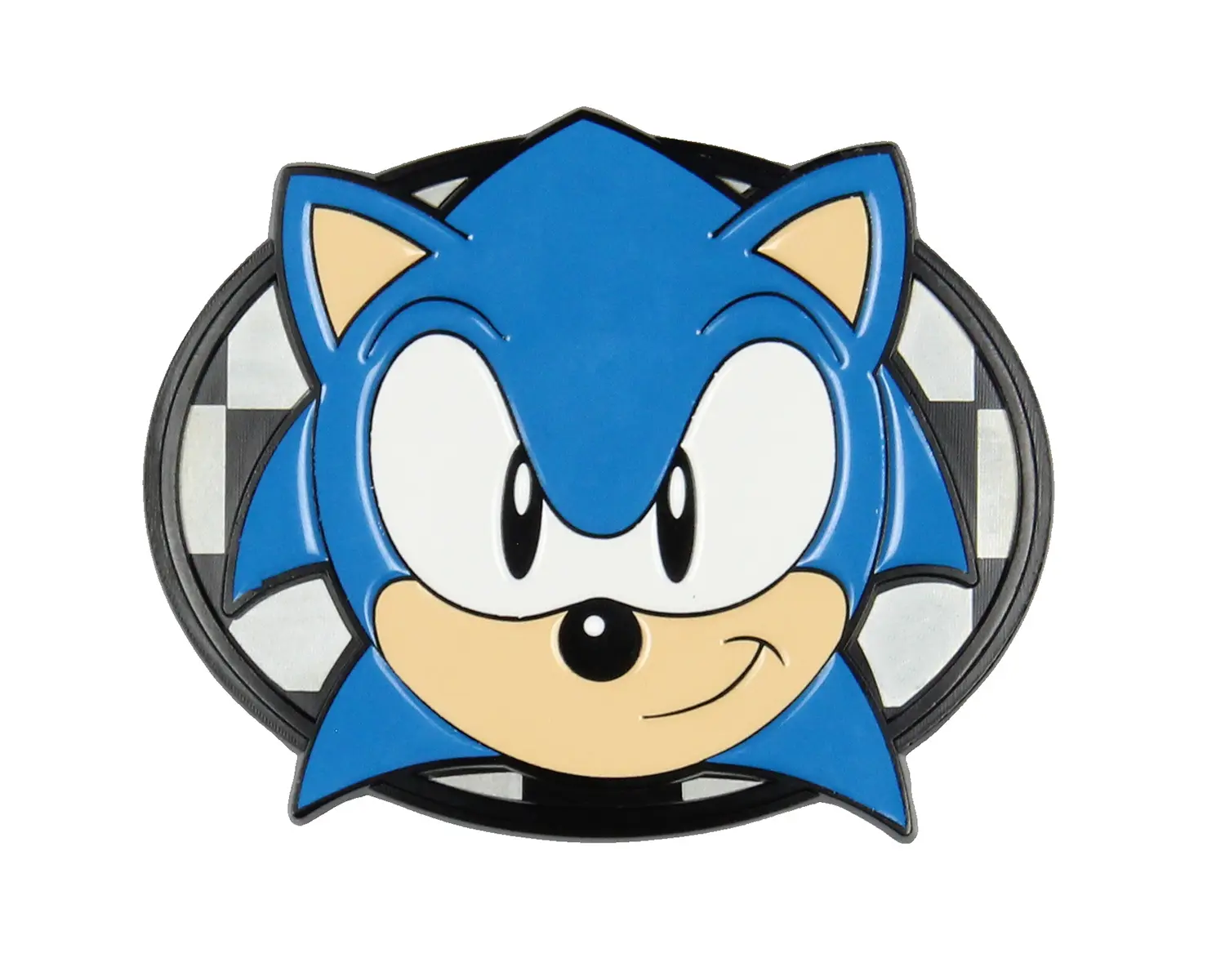 Bioworld Sonic The Hedgehog Heavy-Duty Raised Etch Metal Waist Buckle - Fashionable Buckle Decorated, Universal Fit, Adult Novelty, for Casual Wear
