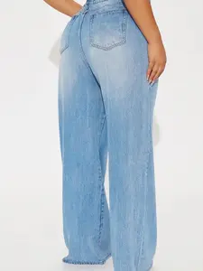 Beachfront Drapey Wide Leg Jeans - Vintage Wash