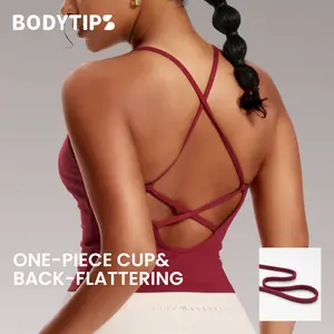 BodyTips longlinebackless sports bra, cloudsoft, sweatwicking, secondskin, detachable crossover straps, streetready layeringready