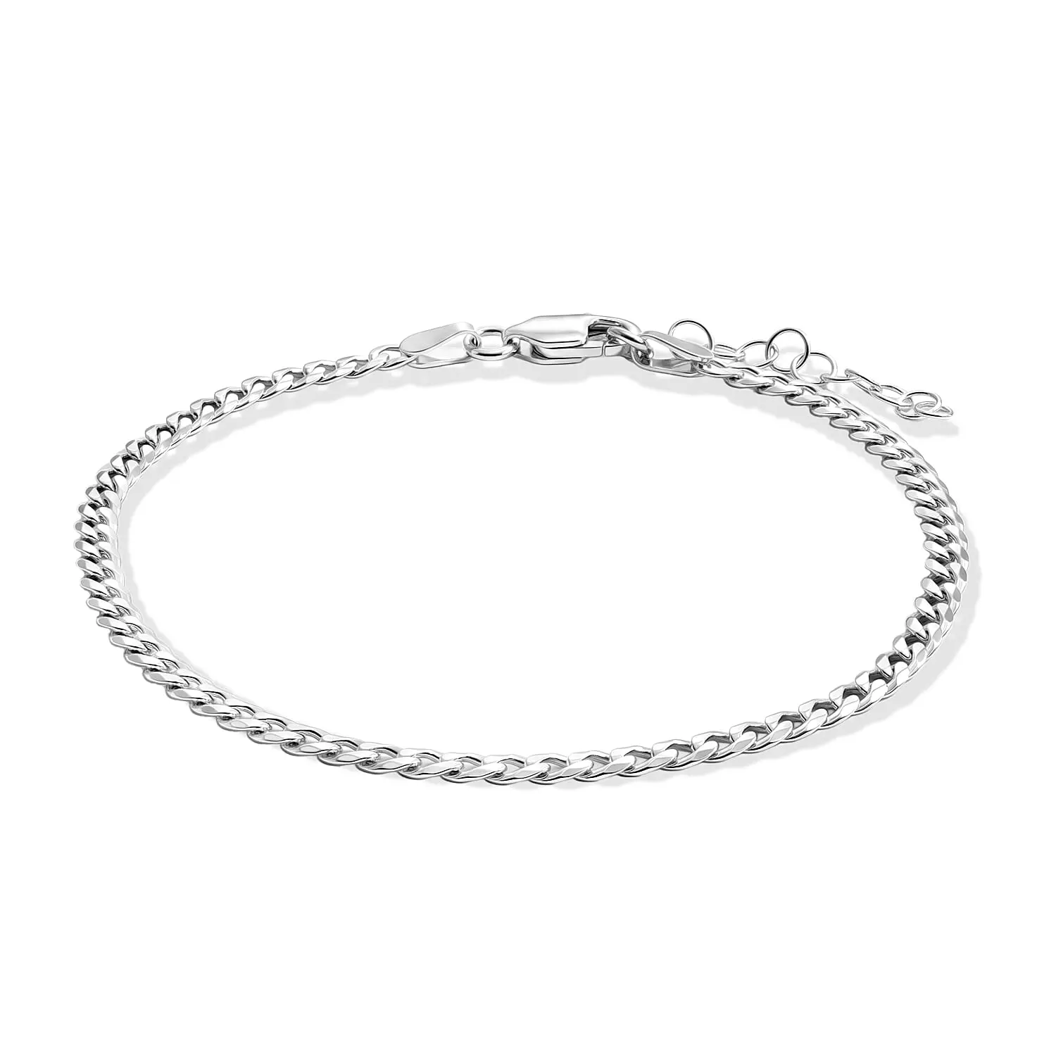 3.5mm Grumeta Super Flat Light Chain Bracelet in Sterling Silver (7.00 In) 2.45 Grams 3.5mm Grumeta Super Flat Light Chain Bracelet in Sterling Silver (7.00 In) 2.45 Grams