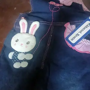 Baby Toddler Girl Denim Overalls 3D Bunny Cute Soft Cotton 6M-4T Daily Casual Wear