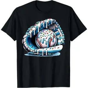 Baseball Drip Ice Cream Sprinkles Baseball GloveMiss T-Shirt