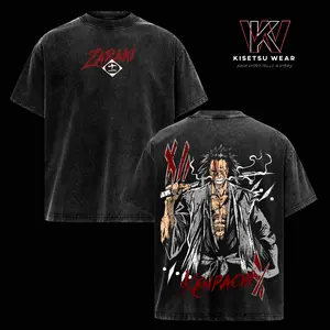 Kenpachi Zaraki T-Shirt – Bleach Vintage Washed Oversized Anime Graphic Tee, Dark Streetwear Aesthetic Top, Acid Wash Soft Cotton Shirt, Casual Unisex Apparel, Gift for Bleach Fans
