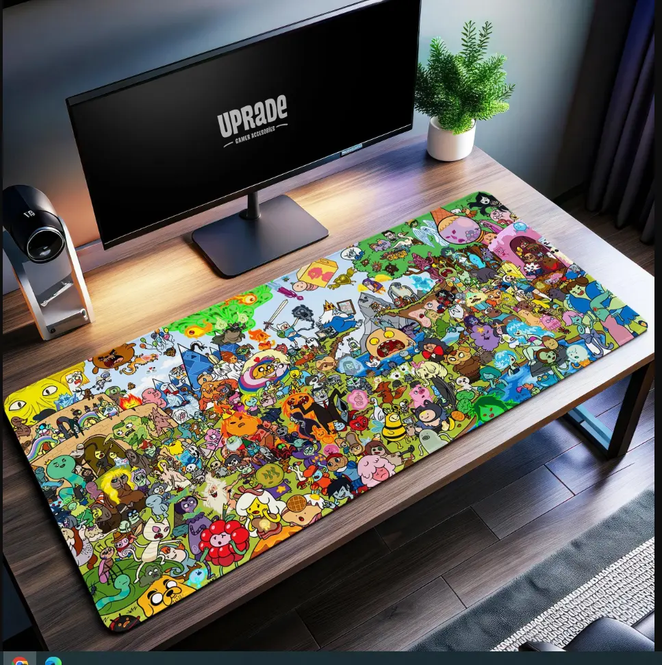 Cartoon Extravaganza Extra Desk Mat, Colorful Gaming Mouse Pad with Popular Characters