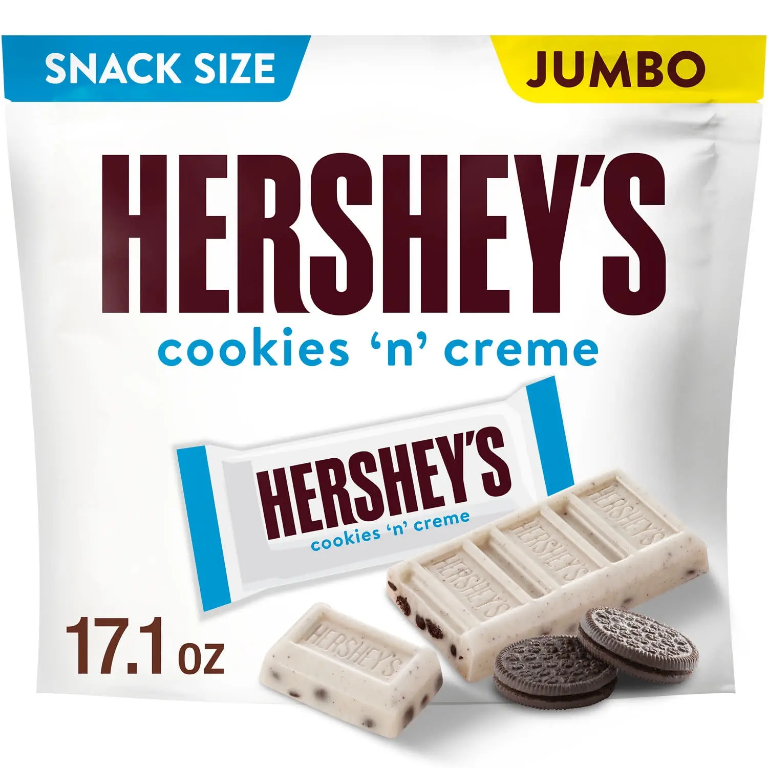 Hershey's Cookies 'n' Creme Snack Size Candy, Bag 17.1 oz Hershey's Cookies 'n' Creme Snack Size Candy, Bag 17.1 oz