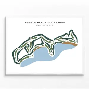 Pebble Beach Golf Course Map Print – Poster & Canvas Golf Wall Art