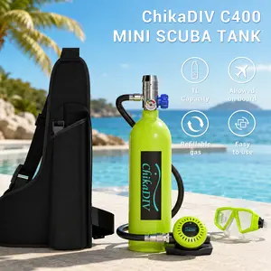 Take Your Beach Trip Underwater with ChikaDIV 1L Mini Scuba Tank, Easy-to-Use Refillable Diving Gear for Pool Days, Snorkeling Fun & Shallow Water Adventures