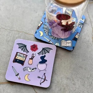 ACOTAR Symbol Coasters Set of 2 - Elegant Design for Home Decor