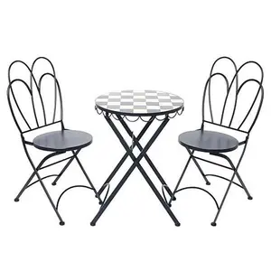 Improvements 3-Piece Wrought Iron Scallop Bistro Set Improvements 3-Piece Wrought Iron Scallop Bistro Set