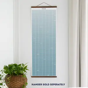 Reef Blue 2026 Continuous Wall Calendar - 12" x 36" or 16" x 45" Full-Year Planner calendar Office Organizer