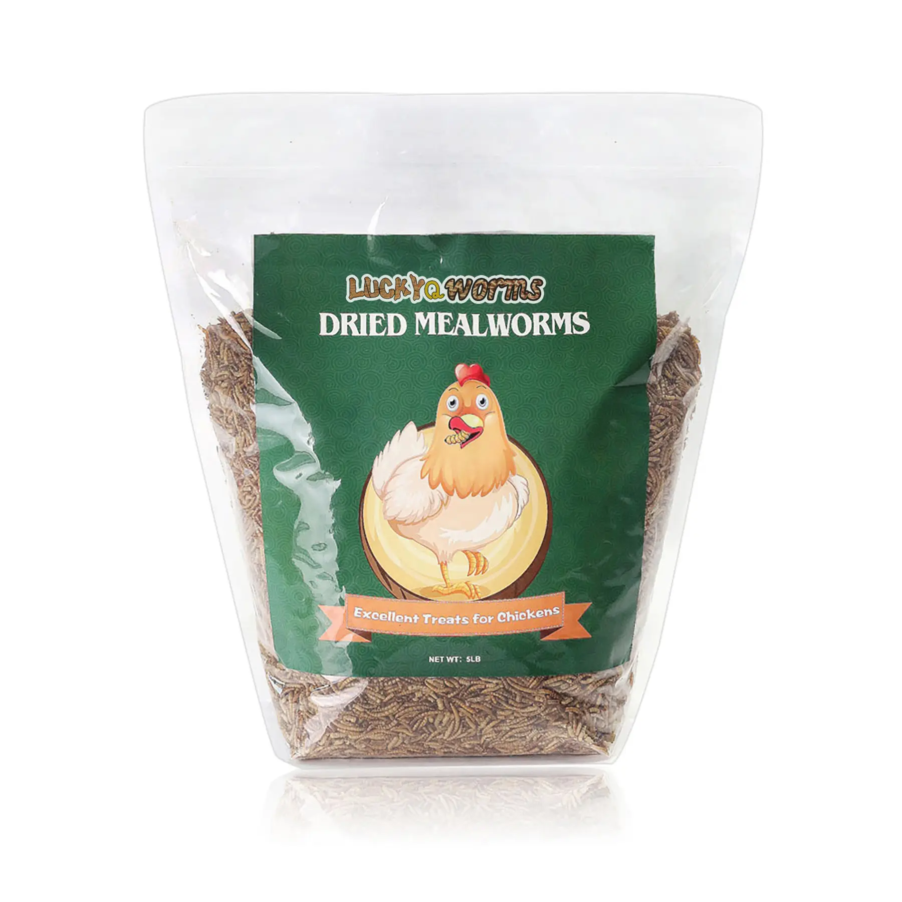 LuckyQworms Dried Mealworms, High-Protein Calcium-Rich Natural Non-GMO Feed for Backyard Chickens, Farm Birds & Reptiles, Available in Multiple Bulk Sizes