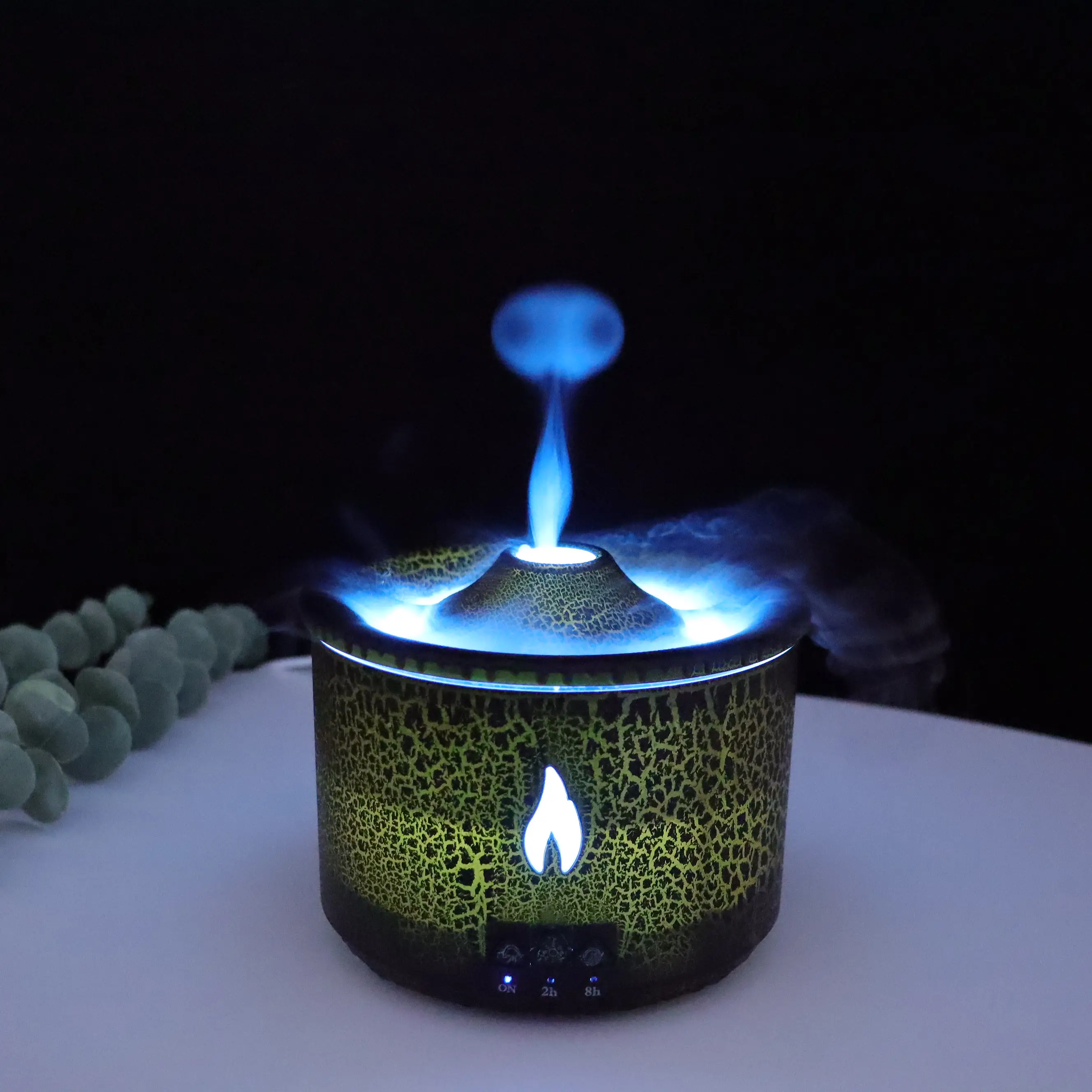 Volcano Aromatherapy Machine Desktop Essential Oil Diffuser Flame Home Night Light Ornament Wireless Remote Control humidifier aroma jellyfish