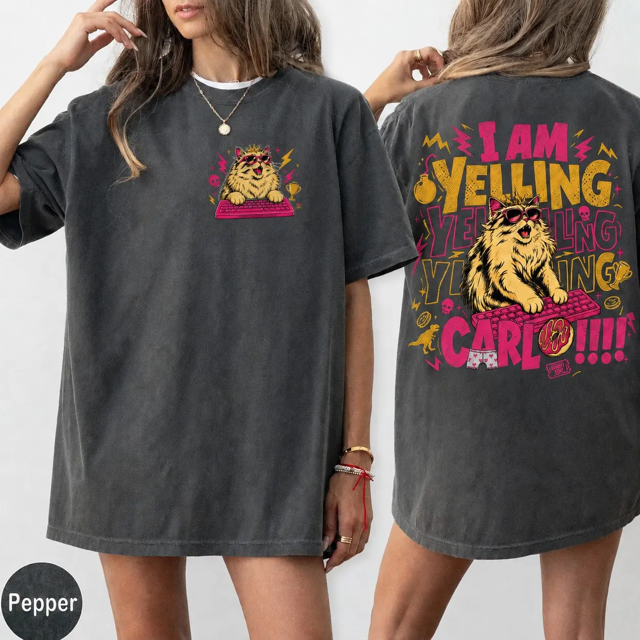 I Am Yelling Carl Shirt Comfort Colors Princess Donut Dungeon Crawler Carl T-Shirt Funny DnD Gamer Tee Womens Graphic Shirt Dungeons and Dragons Fan Gift Unisex Tabletop RPG Cotton Top