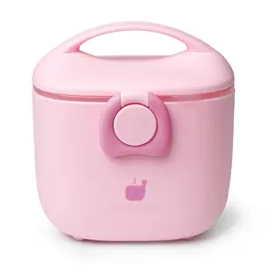 Baby Formula Dispenser, Portable Milk Powder Dispenser Container with Carry Handle and Scoop for Travel Outdoor Activities with Baby Infant, 8.8OZ, 0.55LB, 250g (Light Pink)