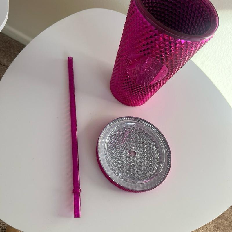 Starbucks New Sangria Pink Holiday USA Bling Studded Grande 16oz Tumbler