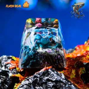 Fire Dragon Custom Keycaps – Custom Resin Keycap for Mechanical Keyboards, Spooky Pokémon-Inspired Keycap, Gamer Gift & Collectible